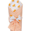 Конверт-одеяло на выписку «Bambino» персиковый белый/лисички, лето