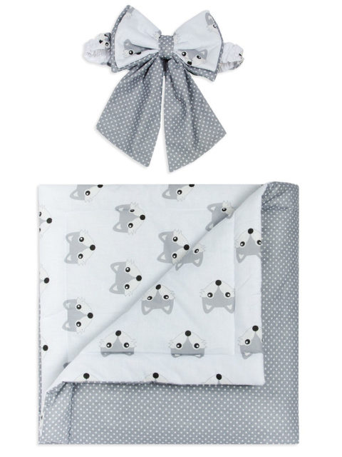 Конверт-одеяло на выписку «Bambino» серый горох/лиса, лето