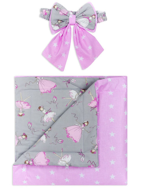 Конверт-одеяло на выписку «Bambino» серый розовый/звезды, лето