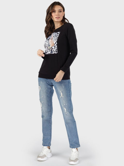 Лонгслив для беременных и кормящих Колин, черный Лонгслив для беременных и кормящих Колин, черный