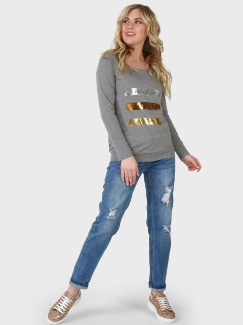 Лонгслив для беременных и кормящих Корнелия, серый меланж