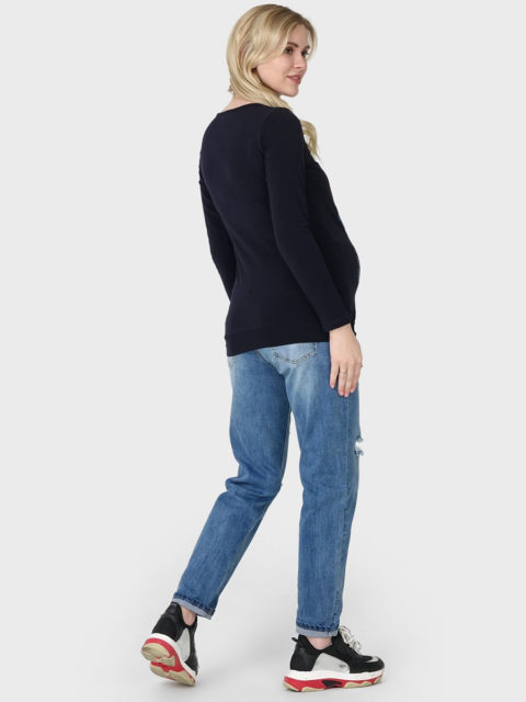 Лонгслив для беременных и кормящих Корнелия, темно-синий