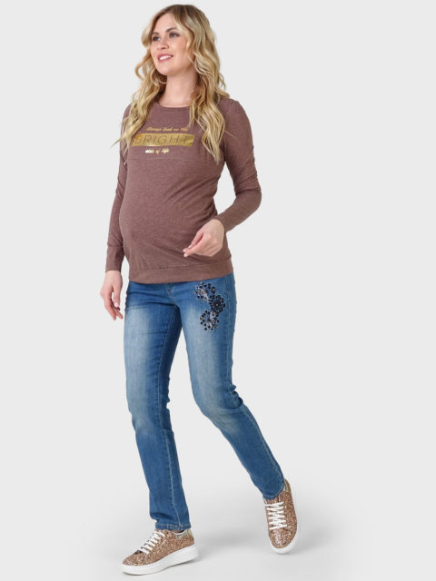 Лонгслив для беременных и кормящих Майя, кофейный Лонгслив для беременных и кормящих Майя, кофейный