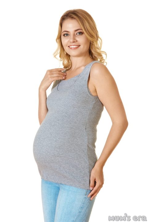 Майка для беременных и кормящих Кристи, серый меланж