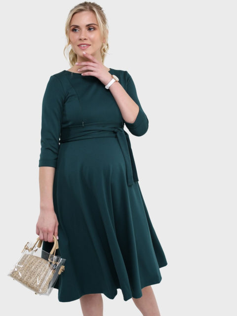 Платье для беременных и кормящих Талия, темно-зеленый