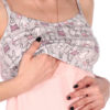 Сорочка для беременных и кормящих Зайка, розовый/серый