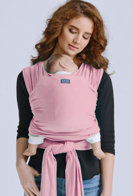 Слинг-шарф трикотажный для новорожденных Diva Stretchy Pink