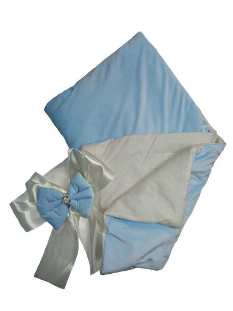 Комплект на выписку 7 предметов "Кристалл", голубой (весна-осень)