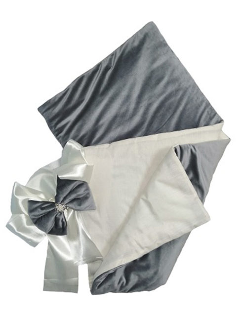 Комплект на выписку 7 предметов "Кристалл", серый (весна-осень)