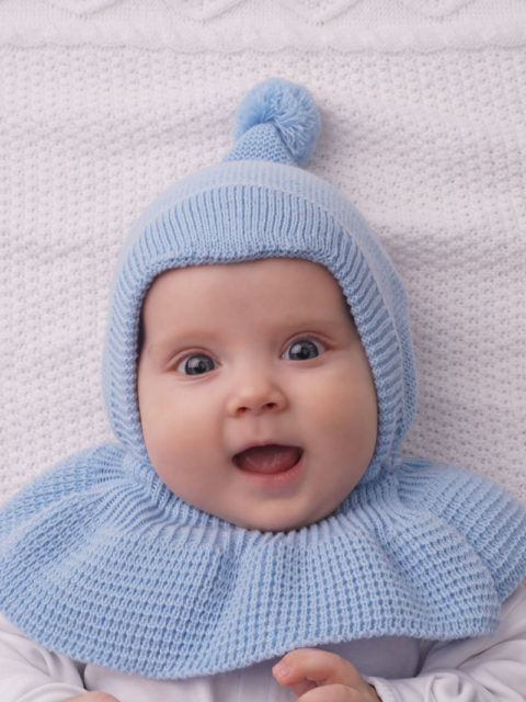 Шапка-капор детская на хл. подкладке (от +5 до -5) "Соня", голубой