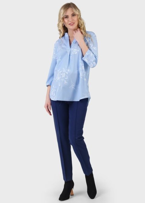 Блузка для беременных и кормления Жасмин, голубой