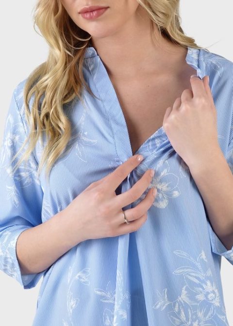 Блузка для беременных и кормления Жасмин, голубой