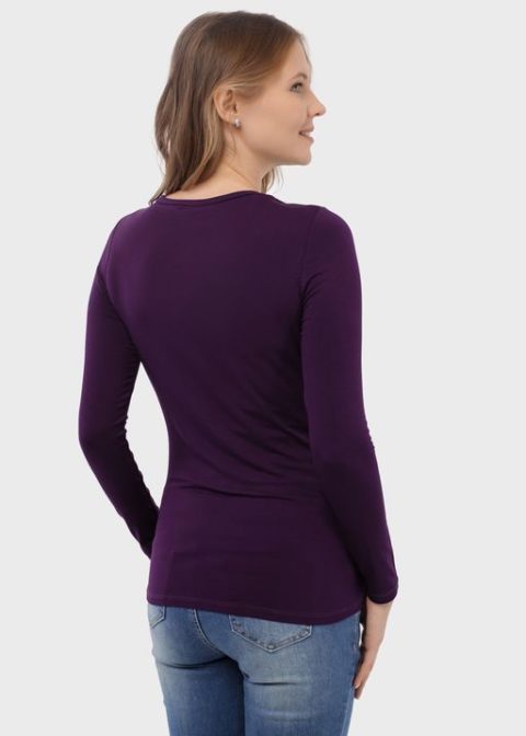 Лонгслив для беременных и кормящих Ольга, слива