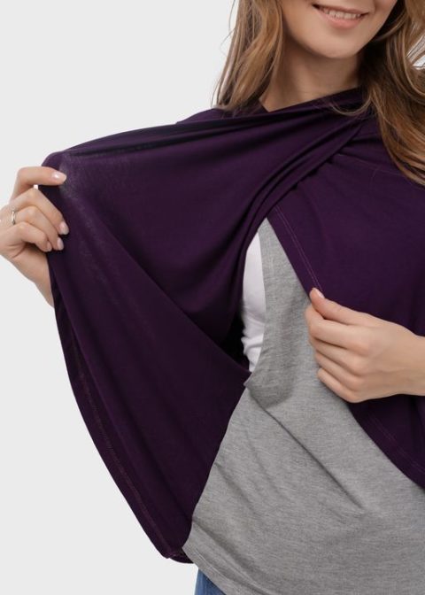 Лонгслив для беременных и кормящих Ольга, слива