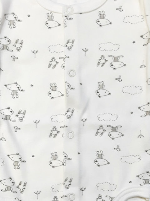 Боди для новорожденных с длинным рукавом Карусель, 107/2 белый/коричневый Little