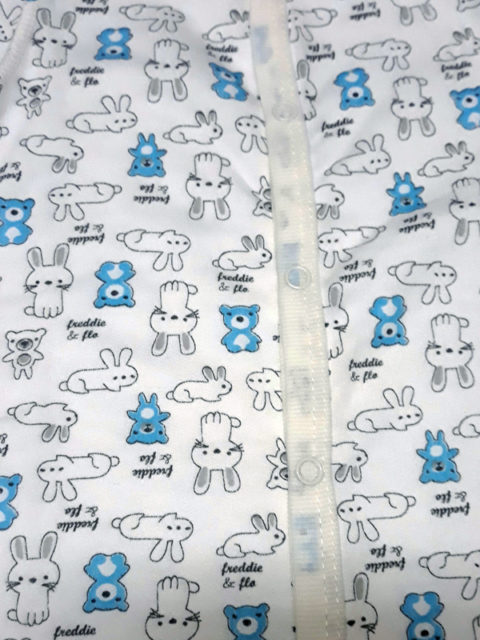 Комбинезон-слип для новорожденных Карусель, 105/6 мишки/зайки голубой/белый Комбинезон-слип для новорожденных Карусель, 105/6 мишки/зайки голубой/белый