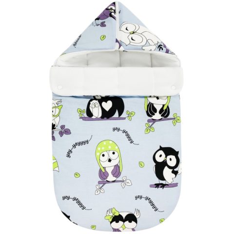 Конверт на выписку утепленный "Cute Owls" с бантом, зима