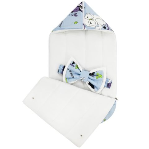 Конверт на выписку утепленный "Cute Owls" с бантом, зима