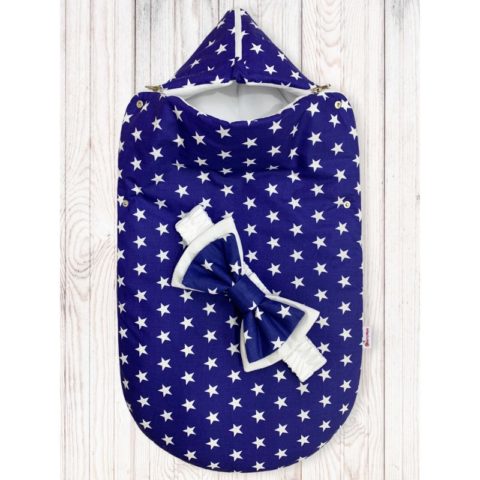 Зимний конверт для новорожденных на выписку "Звезды на Синем" Зимний конверт для новорожденных на выписку "Звезды на Синем"