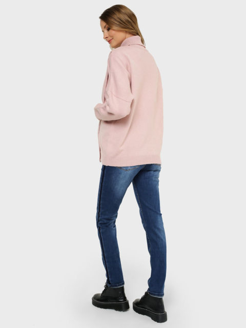 Джемпер для беременных и кормящих Джанис, пудра (шерсть 50%)