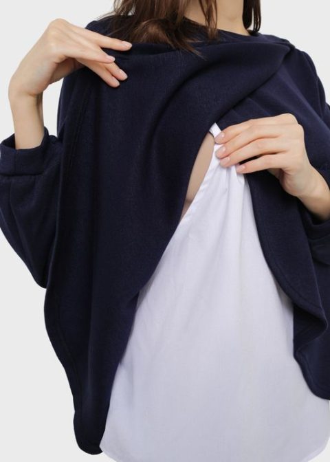 Джемпер для беременных и кормящих Сабрина, синий