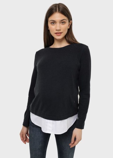 Джемпер для беременных и кормящих Оливия, синий