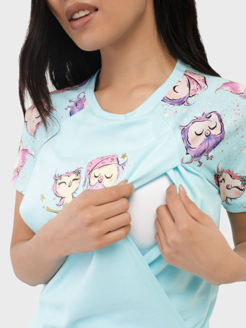 Комплект домашний для беременных и кормящих Лукас, лазурный