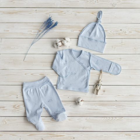 Комплект одежды на выписку для новорожденных Орхидея, голубой