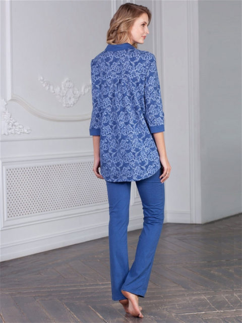 Костюм домашний для беременных и кормящих Victory, синий