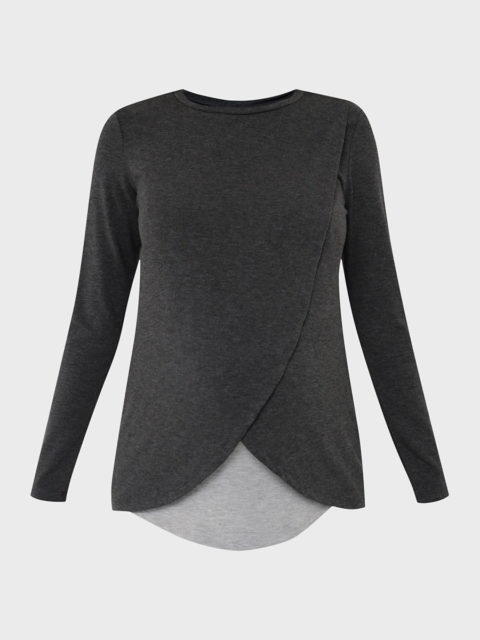 Лонгслив для беременных и кормящих Ольга, антрацит