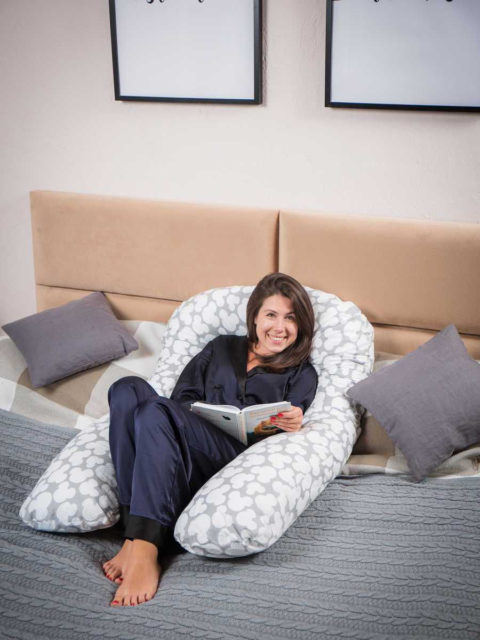 Подушка для беременных на всё тело, форма U 350 см. + наволочка Mikki Grey Подушка для беременных на всё тело, форма U 350 см. + наволочка Mikki Grey