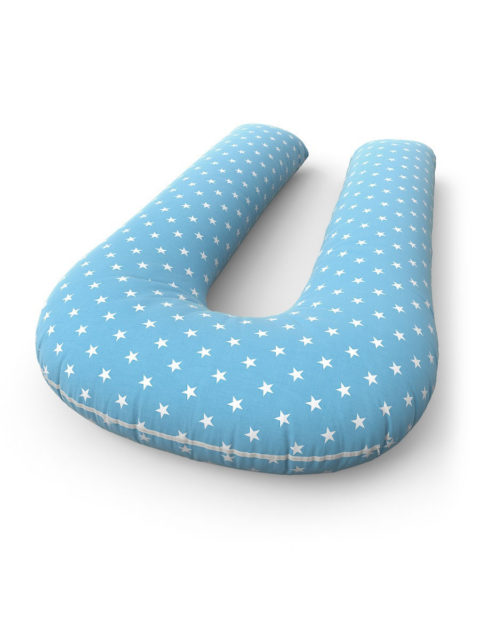 Наволочка на подушку для беременных на всё тело U 350 см. Звезды на голубом