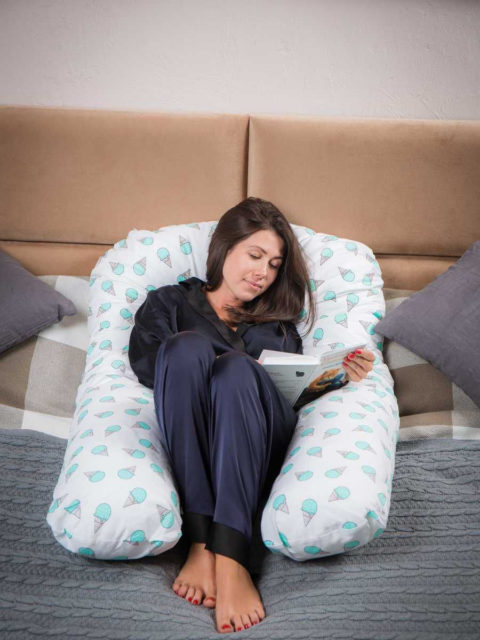 Подушка для беременных на всё тело, форма U 350 см. + наволочка Мороженка Подушка для беременных на всё тело, форма U 350 см. + наволочка Мороженка