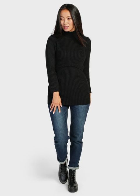 Водолазка для беременных и кормящих Молли, черный (шерсть 50%) Водолазка для беременных и кормящих Молли, черный (шерсть 50%)