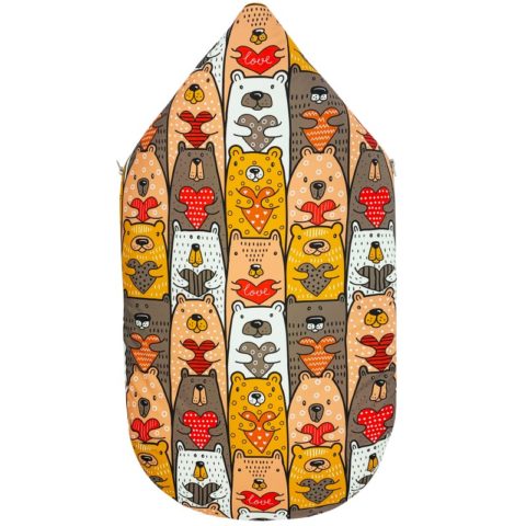 Конверт на выписку на овчине "Bears with Hearts" с бантом, зима Конверт на выписку на овчине "Bears with Hearts" с бантом, зима