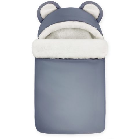 Зимний конверт для новорожденных на выписку на овчине Мишка "Star Line Grey