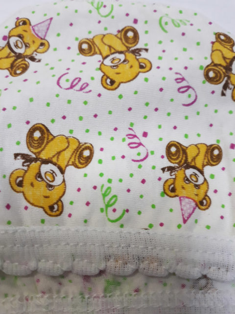 Чепчик Магнолия с рисунком, размер 38 (швы наружу), в ассортименте