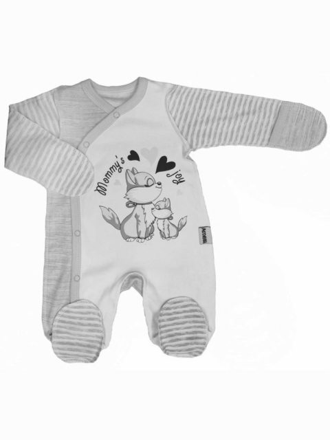 Комбинезон-слип для новорожденных Amelli Котятки серый