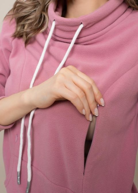 Толстовка флисовая для беременных и кормящих Алексис, розовый. Магазин одежды для беременных Мамаплюс Толстовка флисовая для беременных и кормящих Алексис, розовый. Магазин одежды для беременных Мамаплюс