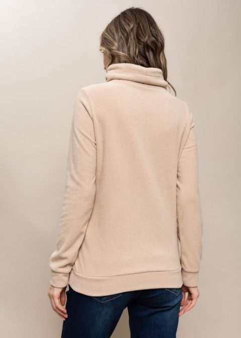 Толстовка флисовая для беременных и кормящих Алексис, бежевый. Магазин одежды для беременных Мамаплюс