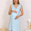 Комплект в роддом халат и сорочка 8.75 синий/голубой для беременных и кормящих