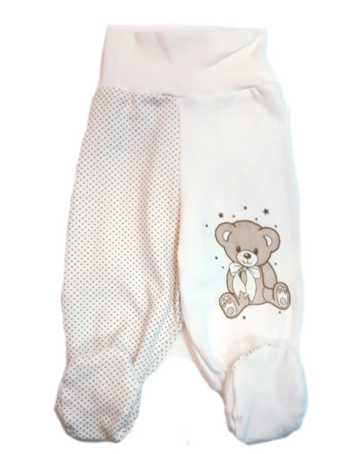 Ползунки для новорожденных Amelli Мишка молочный. Одежда для новорожденных