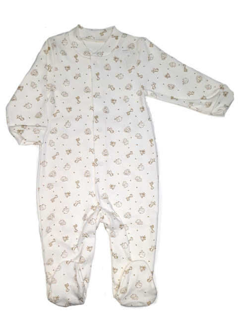 Слип для новорожденных Карусель, 105/1 молочный слоны/жирафы. Одежда для новорожденных