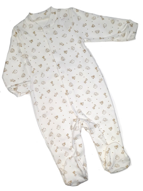 Слип для новорожденных Карусель, 105/2 зверюшки, молочный. Одежда для новорожденных