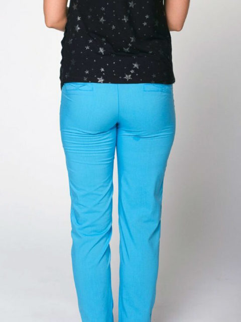 Летние брюки для беременных прямые Симона, лазурный (хлопок 95%)