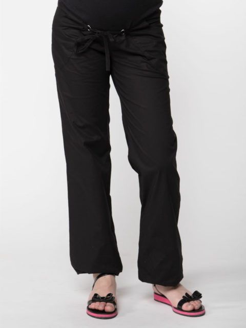 Летние брюки для беременных прямые Клэр, черный (хлопок 95%)