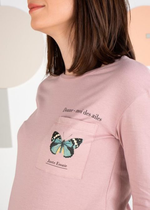 Лонгслив для беременных Даниэлла, пудра (100% хлопок)