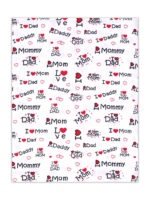 Пеленка трикотажная для новорожденных 120х90 см., Сердечки i love mum
