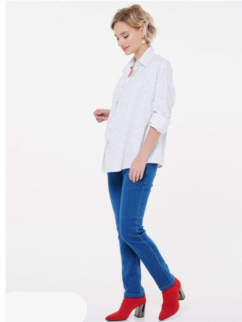 Джинсы для беременных прямые Малика, синий