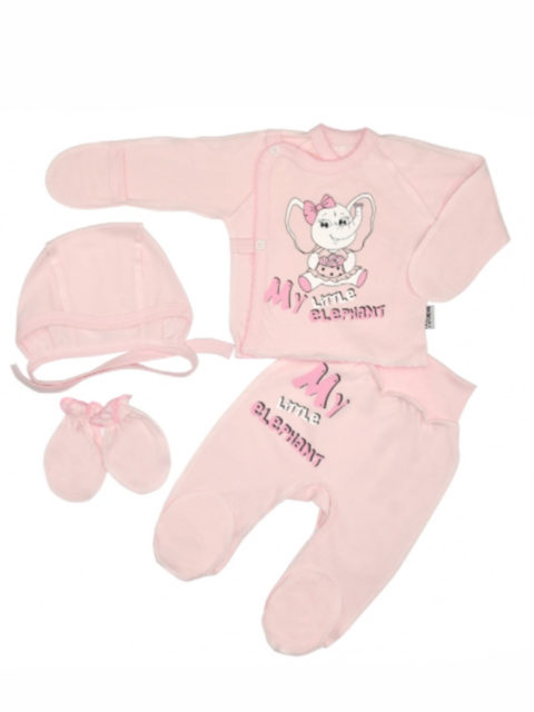 Комплект одежды для новорожденных 4 предмета Слоник, розовый